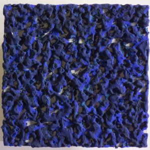 SA110 - The flow: Acqua; 20x20; polvere di marmo di Carrara e pigmenti su tavola